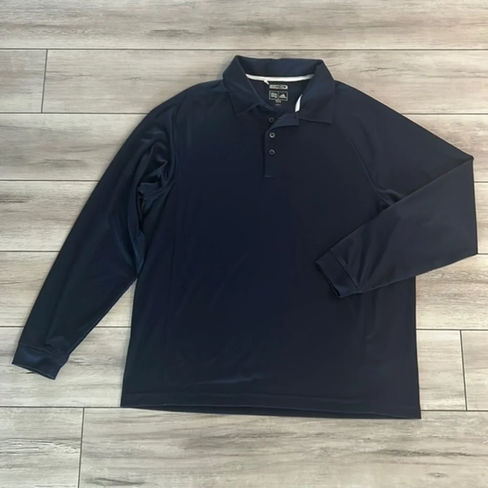 Adidas climacool size large navy blue long sleeve polo shirt
